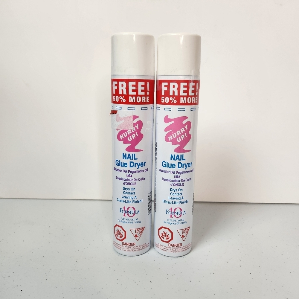 2 x Hurry Up Glue Spray Activator Nail Glue Dryer 7.2oz Nail Art Stone Parts